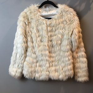 faux fur || cream jacket